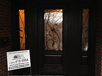 Woodgrain stained fiberglass doors oakville