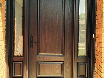 Fiberglass stained door installed in Mississauga
