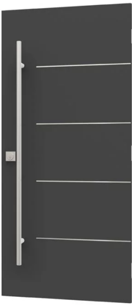 Custom black steel entry door & exterior entrance door by FORHOMES Ltd. 